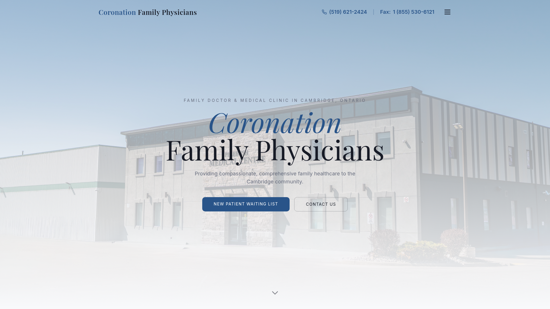Coronation Family Physicians website preview